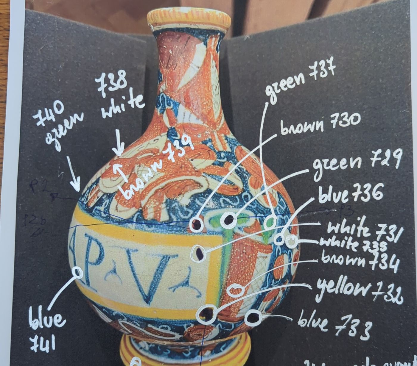 Notizfotografie eines untersuchten Apothekergefässes